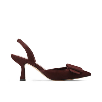 Women’s Burgundy Suede Slingback Pump - right side