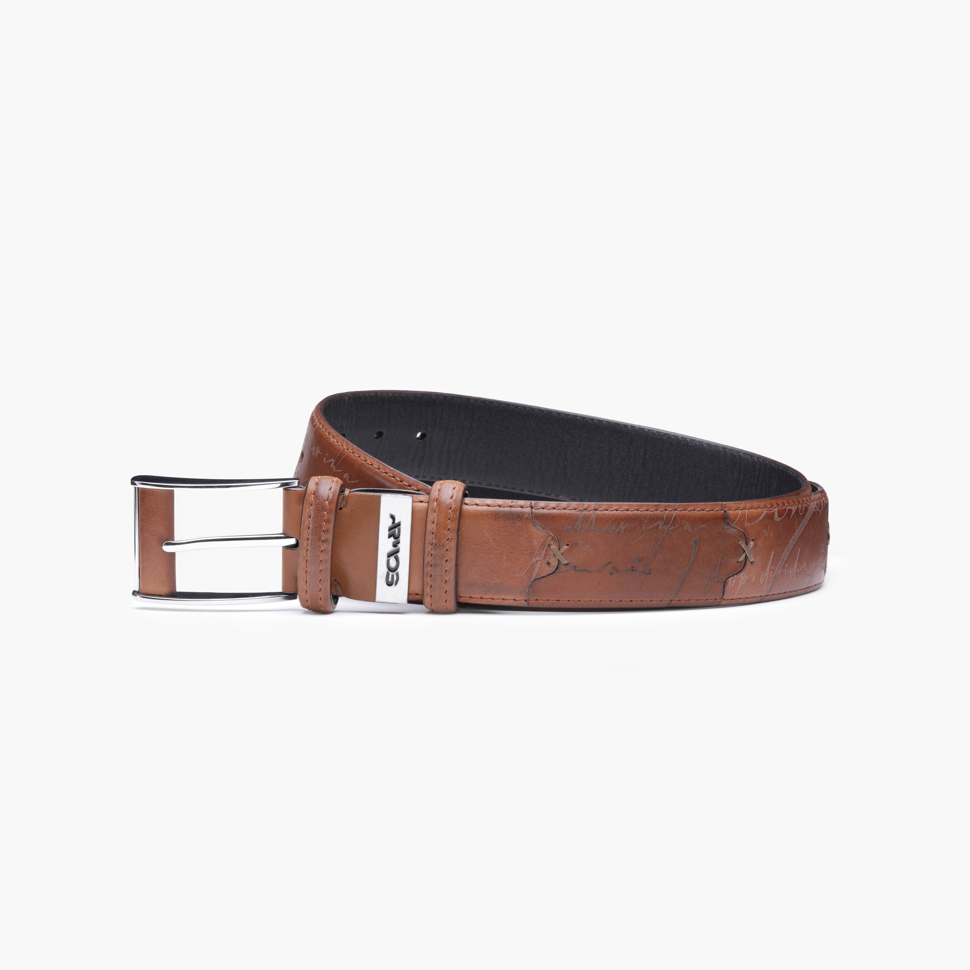 Hand-Finished Scritto Leather Belt