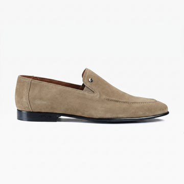Men’s Beige Suede Leather Loafer - right side