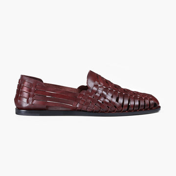 Men’s Burgundy Leather Huarache Sandal - right side