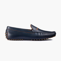 Men's Blue Leather Driving Moccasin - right side