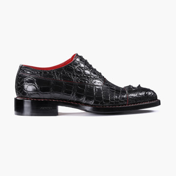 Men’s Black Crocodile Leather Cap Toe Oxford - right side