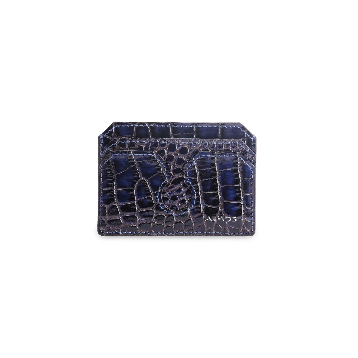 Blue crocodile print cardholder