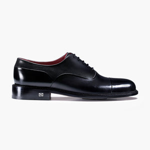 Men’s Black Oxford with Glossy Toe Cap