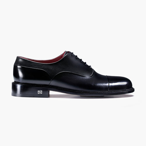 Men’s Black Oxford with Glossy Toe Cap