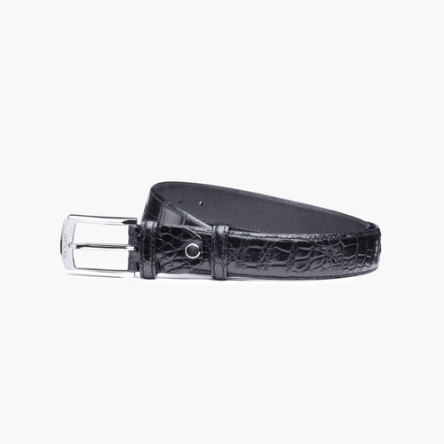 Men’s Black Crocodile Leather Belt