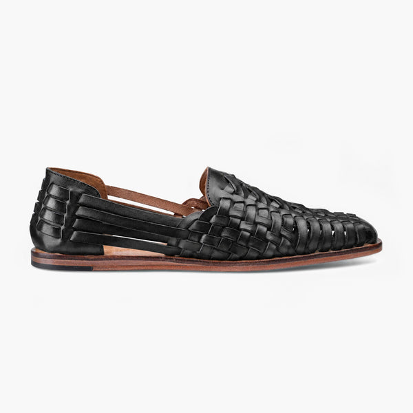 Men's Black Leather Huarache Sandal