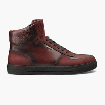 Men's Burgundy Nubuck and Leather Boot - right side