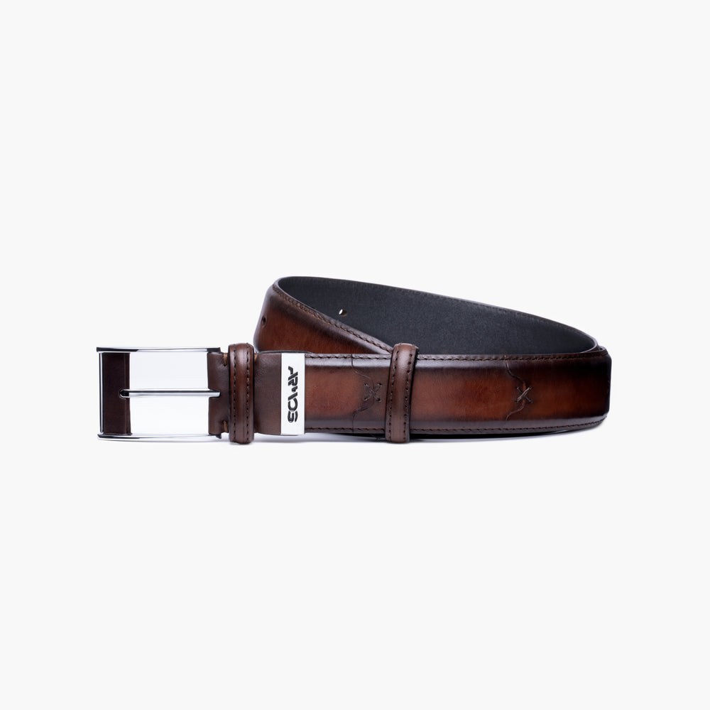 Men’s Brown Patina Calf Leather Belt