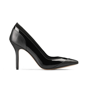 Women’s Black Pointed-Toe Leather Pump