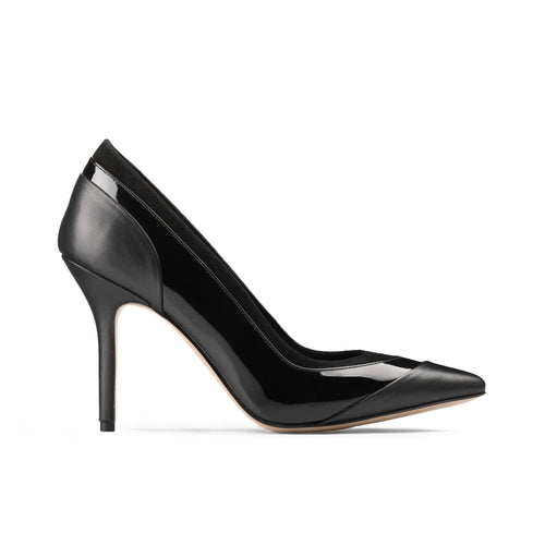 Women’s Black Pointed-Toe Leather Pump