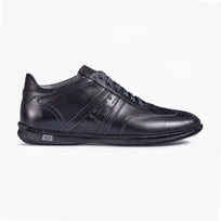 Men's Dark Blue Leather Sneaker - right side