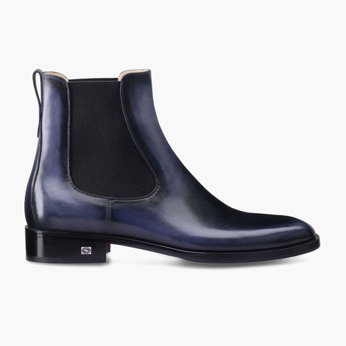Men's Blue Patina Leather Chelsea Boot
