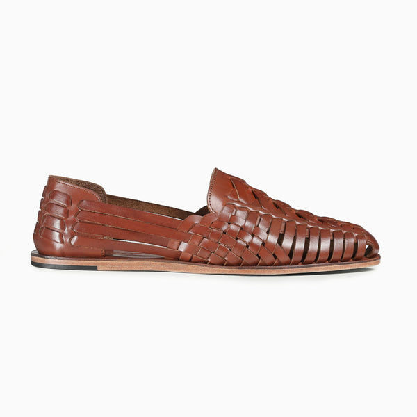 Men’s Cognac Leather Huarache Sandal