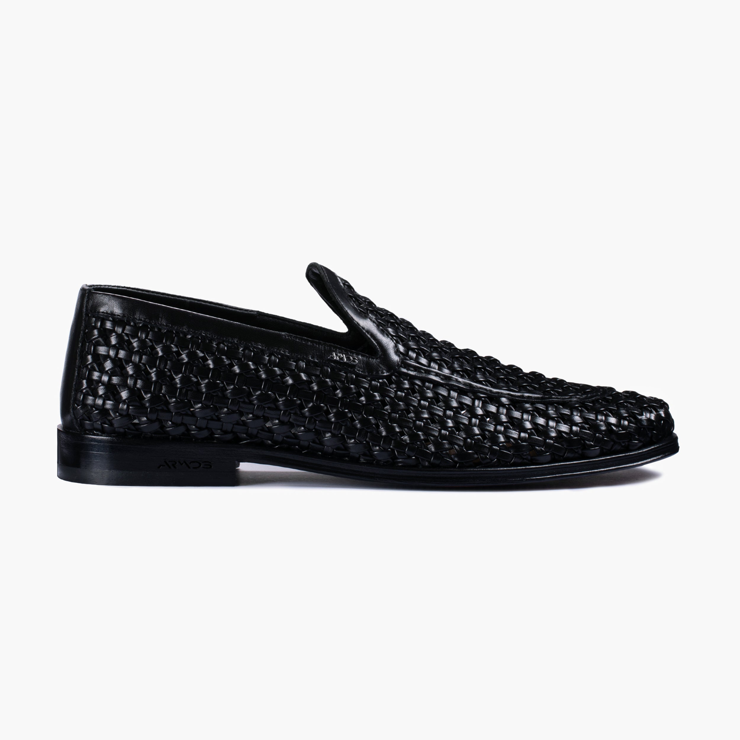 Men's Black Crocodile Embossed Leather Penny Loafers | ARMOS