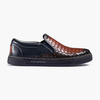 Men’s Blue and Brown Slip-On Sneaker - right side