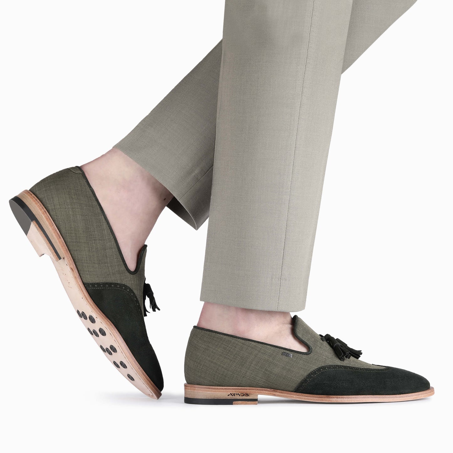 Loafers in shades of green