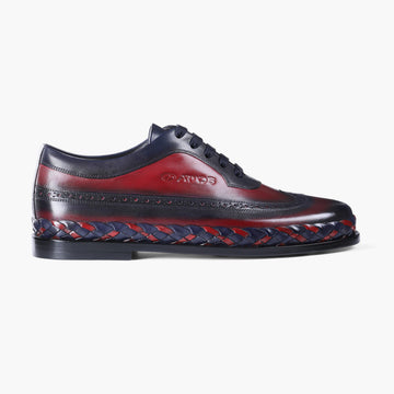 Men's Blue and Red Brogue Sneaker - right side