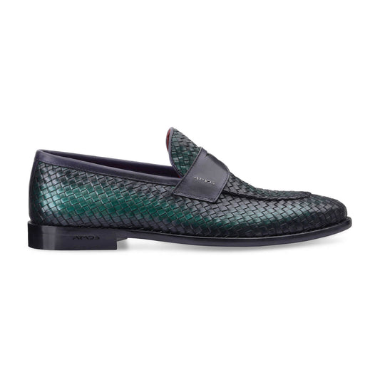 Green Woven Loafers