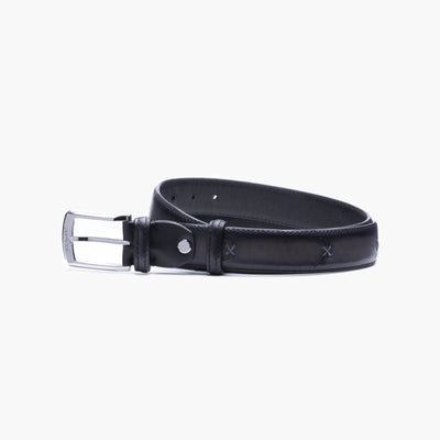 Gray leather belt