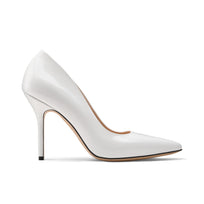 Women's White Patent Leather Pump - right side