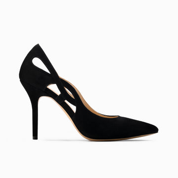 Women’s Black Suede Pump - right side