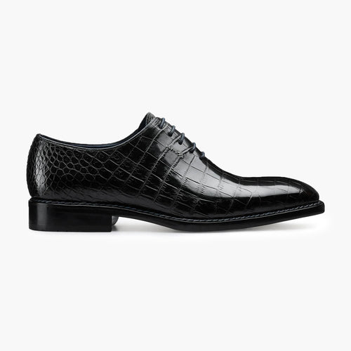 Men's Black Crocodile Leather Oxford