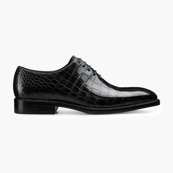 Men's Black Crocodile Leather Oxford