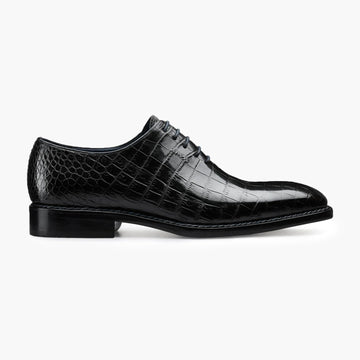 Men's Black Crocodile Leather Oxford - right side