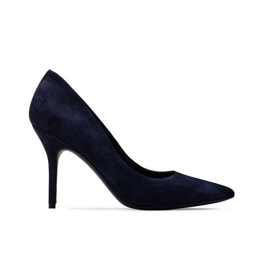 Blue suede pumps shoes