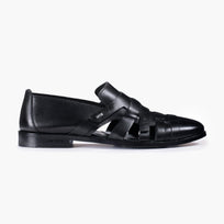 Men's Black Side Strap Fisherman Sandal - right side