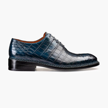 Men's Blue Crocodile Leather Oxford - right side