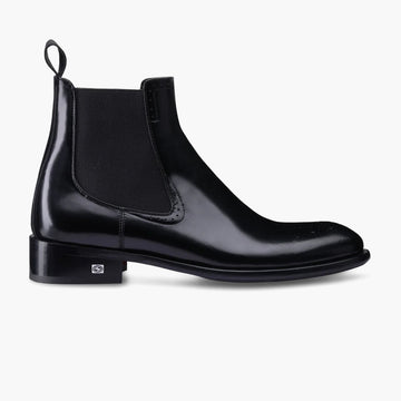 Men's Black Patent Leather Chelsea Boot - right side