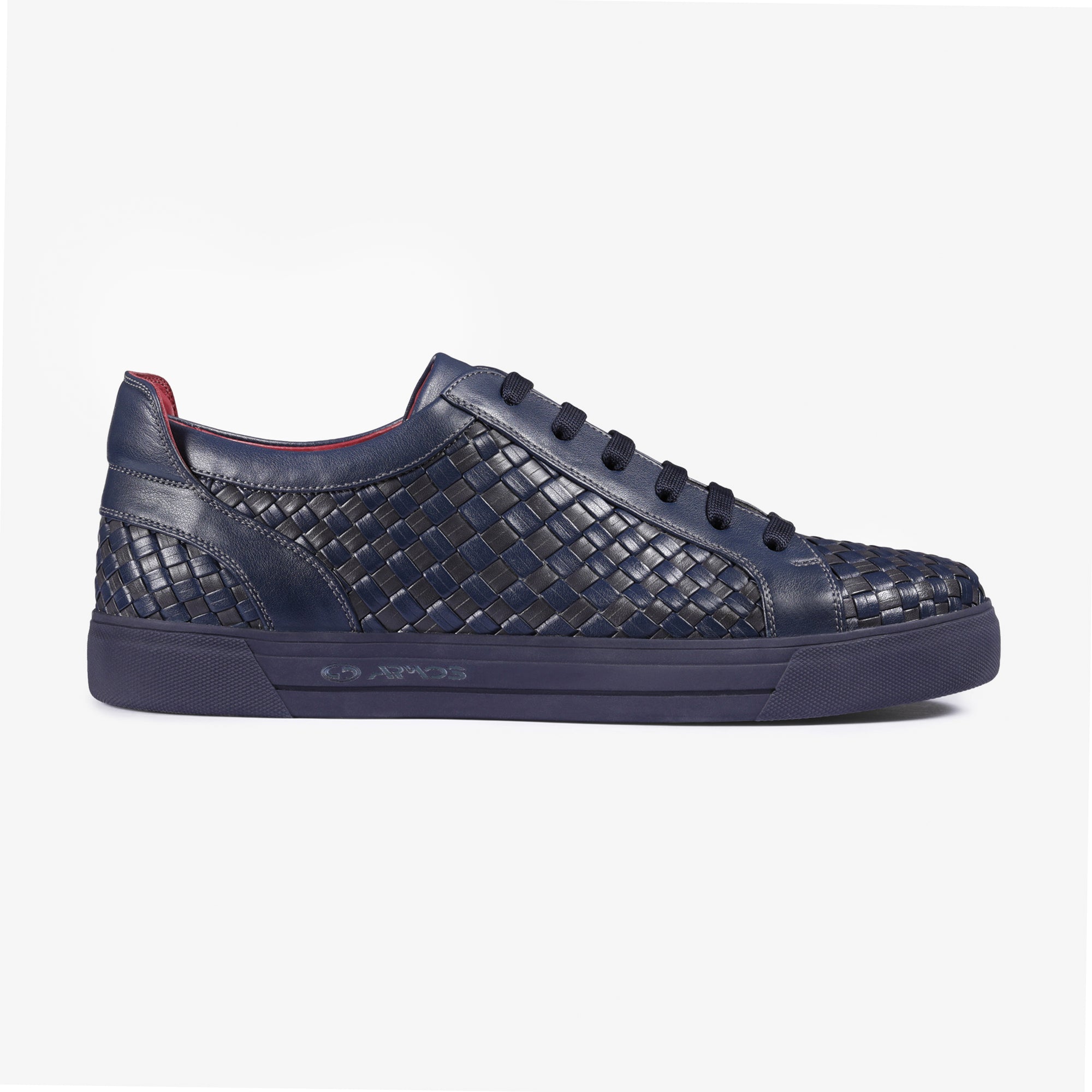 Men’s Navy Woven Leather Sneaker