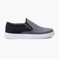 Men's Gray Linen Slip-On Sneaker - right side