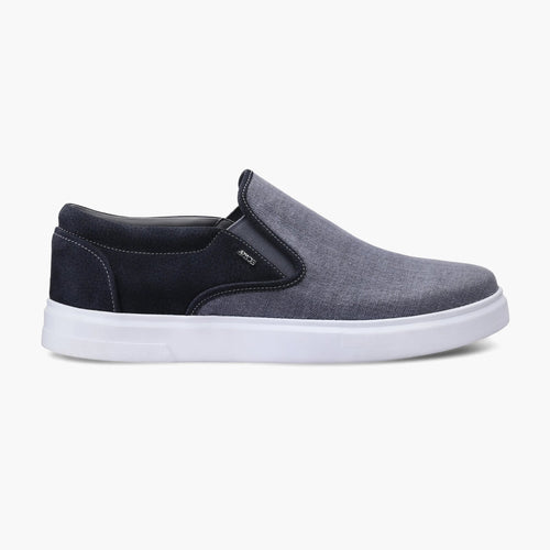 Men's Gray Linen Slip-On Sneaker
