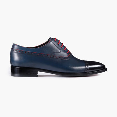 Men’s Dark Blue Cap Toe Brogue Oxford