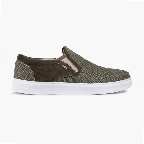 Men's Khaki Linen Slip-On Shoes ARMOS - Main Image