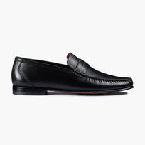 Men's Black Leather Slip-on Moccasin - right side