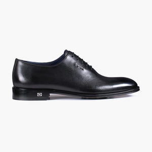 Men's Black Leather Oxford Lace-Up
