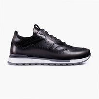 Men's Gray Patina Leather Sneaker - right side
