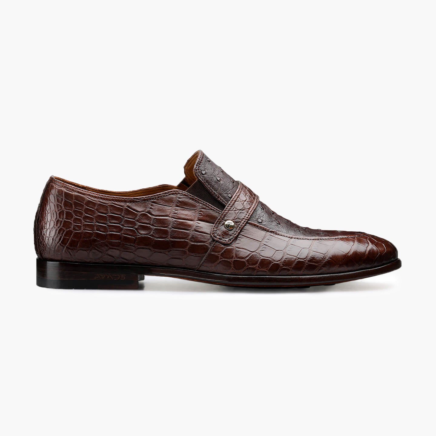 Men’s Brown Ostrich Leather Loafer