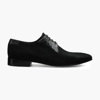 Men's Black Suede & Crocodile Derby - right side