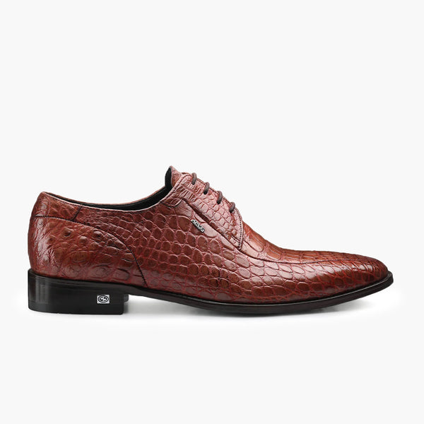 Men's Brown Crocodile Leather Oxford