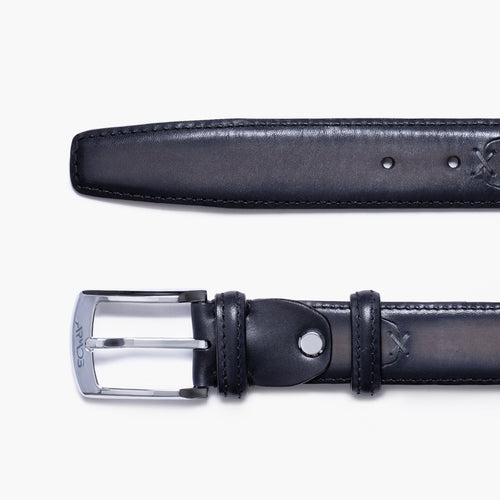 Gray leather belt