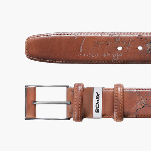 Hand-Finished Scritto Leather Belt