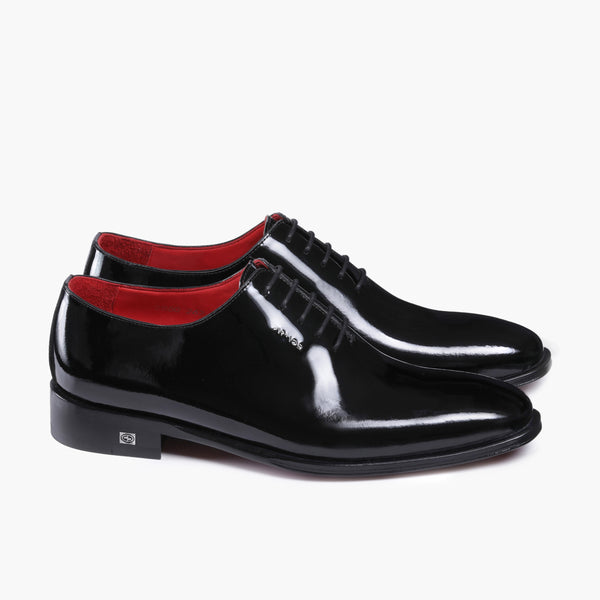 Men's Black Patent Leather Oxfords