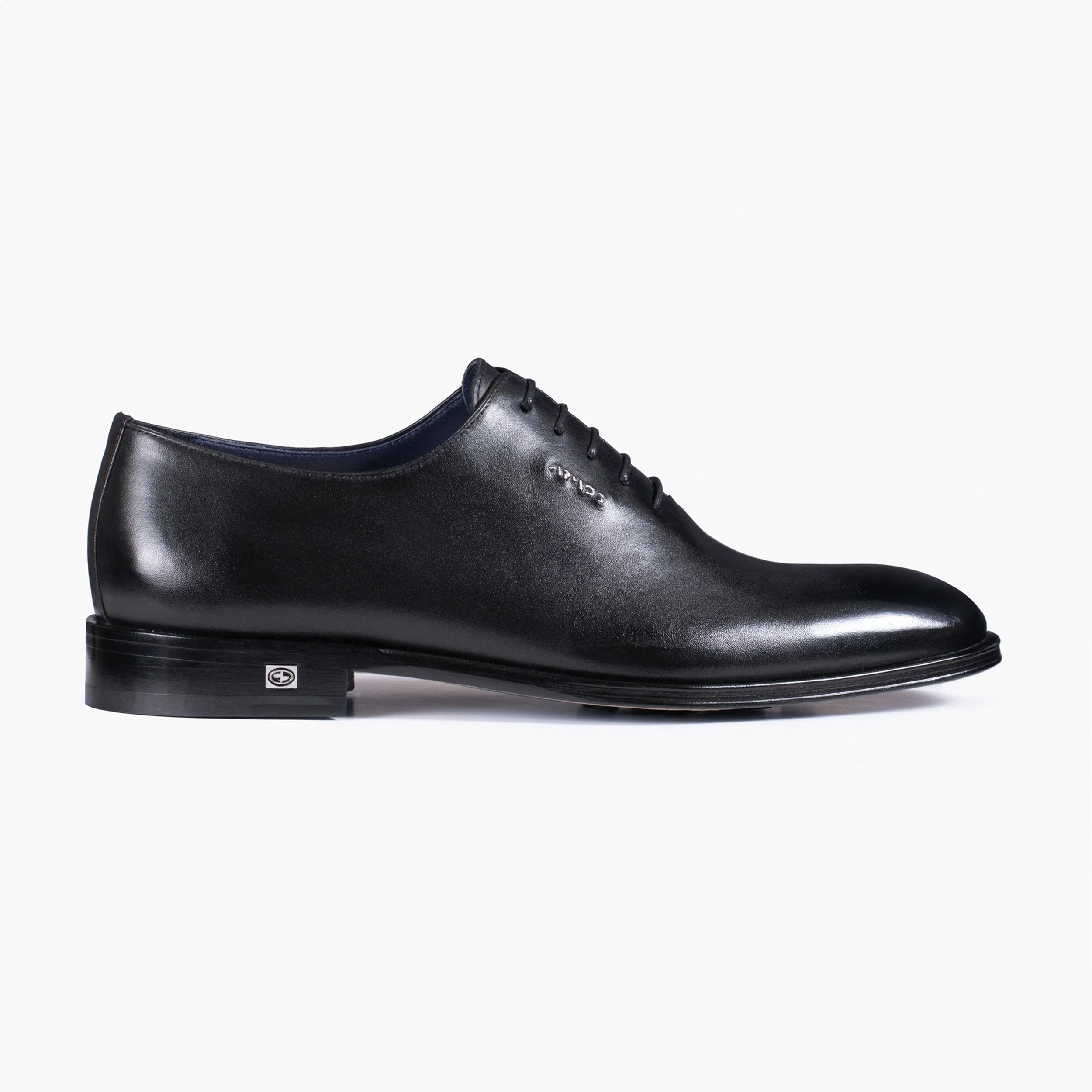 Handcrafted Men’s Black Leather Wholecut Oxford | Size 11.5 | ARMOS | 2-Year Warranty
