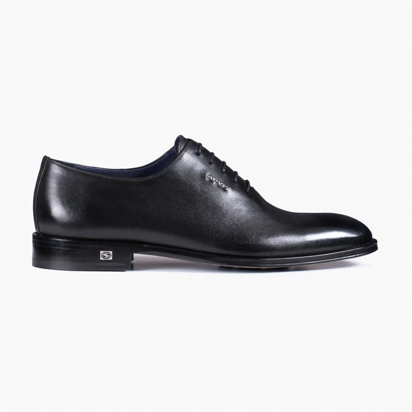 Men's Black Leather Oxford Lace-Up