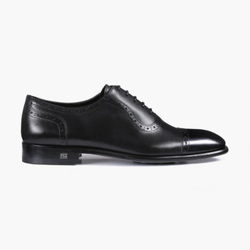 Men’s Black Leather Cap-Toe Oxford - right side